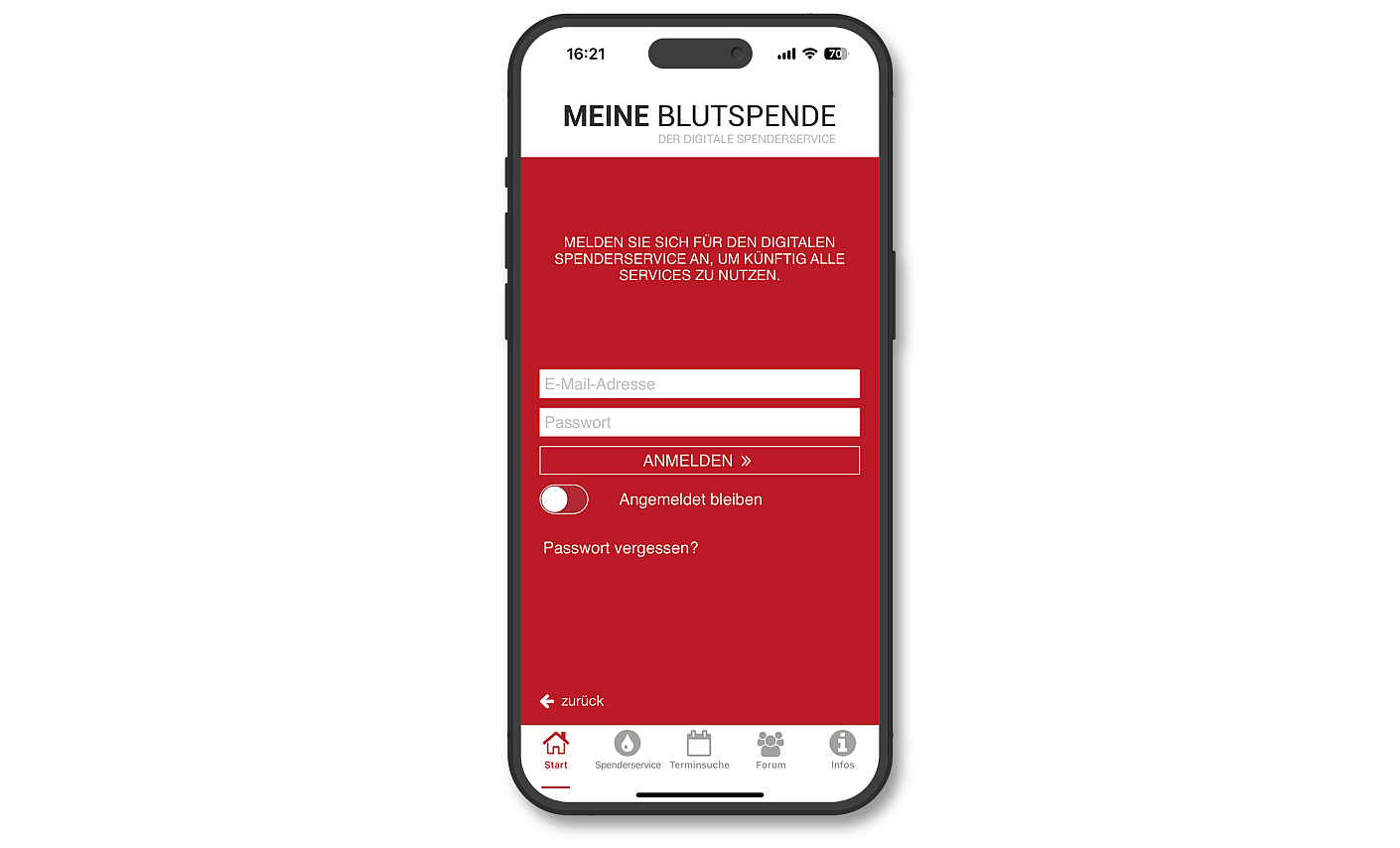 Registrierung Blutspende-App So kannst du dich anmelden